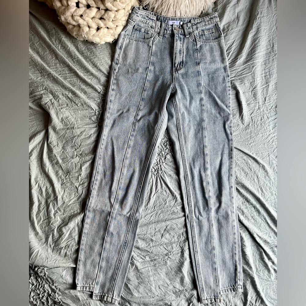 Brokes Asymmetrical High Waisted Jeans